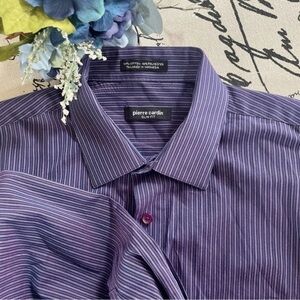 Pierre Cardin Micro Stripe Long Sleeve Button Down Dress Shirt